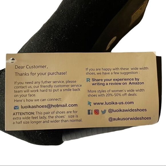 Luoika Wm’s Sz 7 Black Suede Ankle Strap Round Toe Pump Shoes - Picture 6 of 6